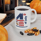 Independence Day Ceramic Mug — USA Flag & Eagle 4th of July Coffee Cup (11oz/15oz)