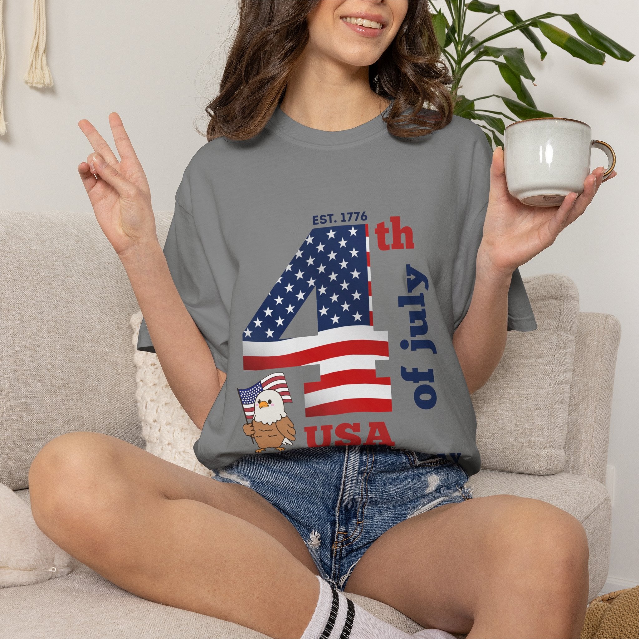 4th of July Patriotic T-Shirt | American Flag Independence Day Shirt | USA Freedom Graphic Tee