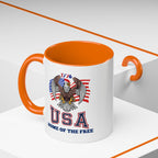 USA Eagle Coffee Mug — 'Home of the Free' Patriotic Accent Mug (11/15 oz)