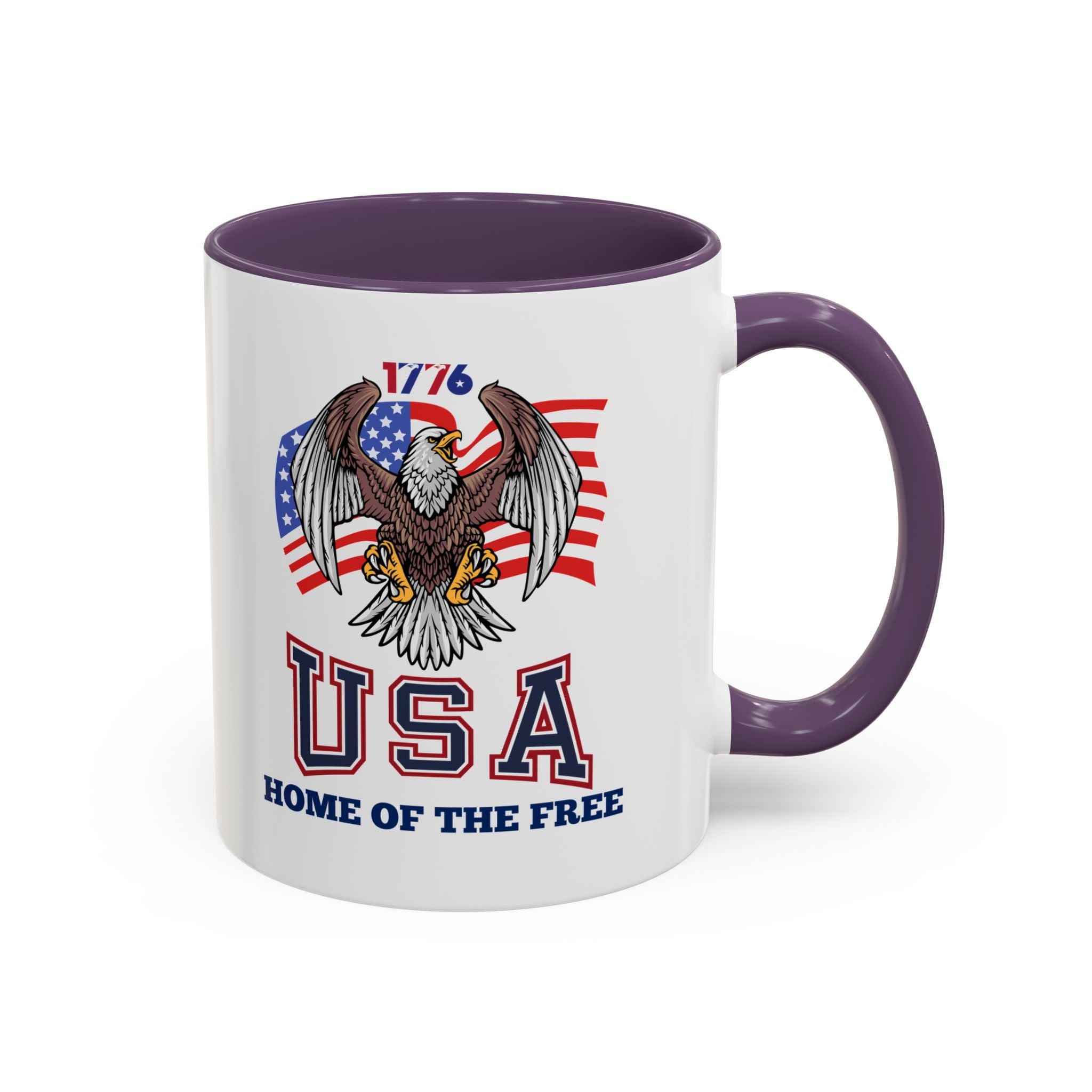 USA Eagle Coffee Mug — 'Home of the Free' Patriotic Accent Mug (11/15 oz)
