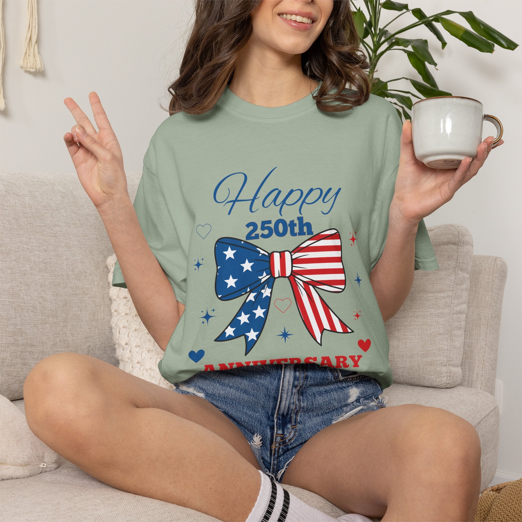 Happy 250th Anniversary Comfort Colors® T-Shirt | America 250 Patriotic Graphic Tee