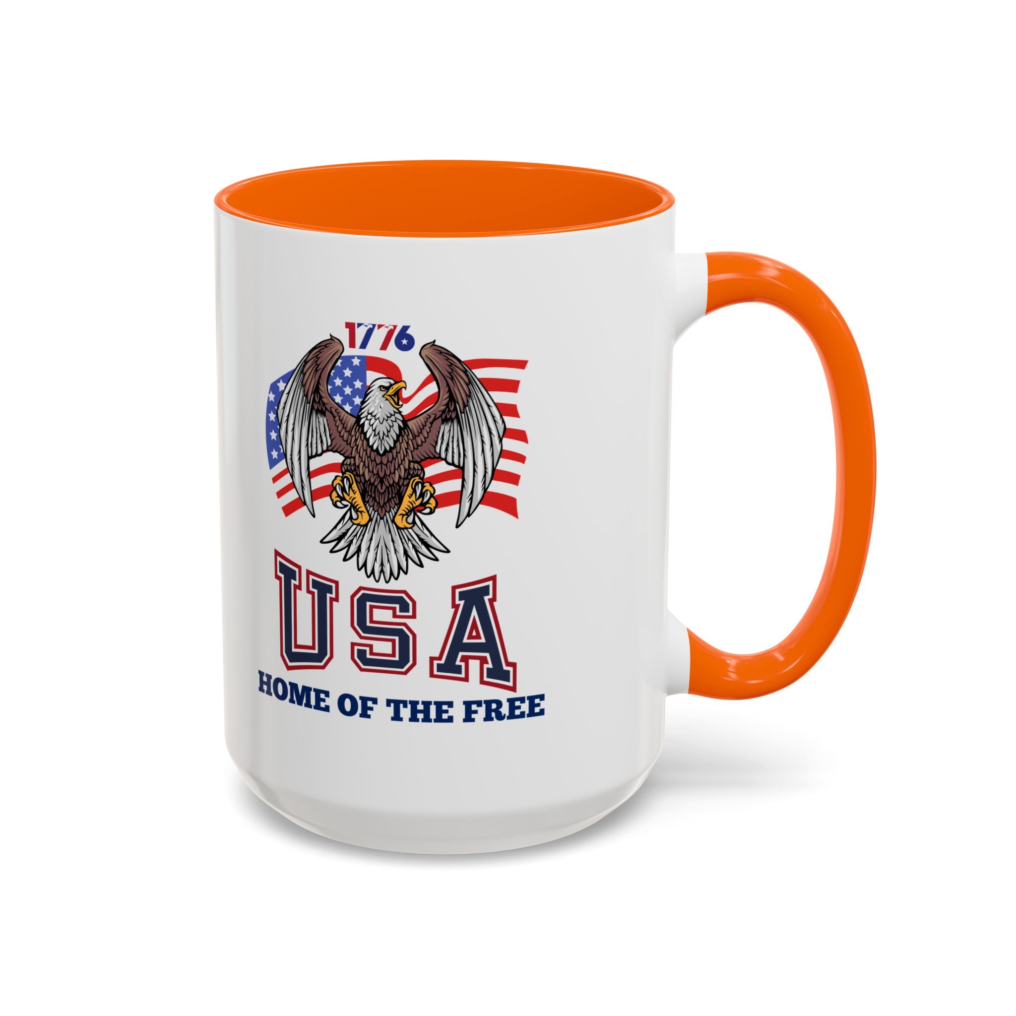USA Eagle Coffee Mug — 'Home of the Free' Patriotic Accent Mug (11/15 oz)
