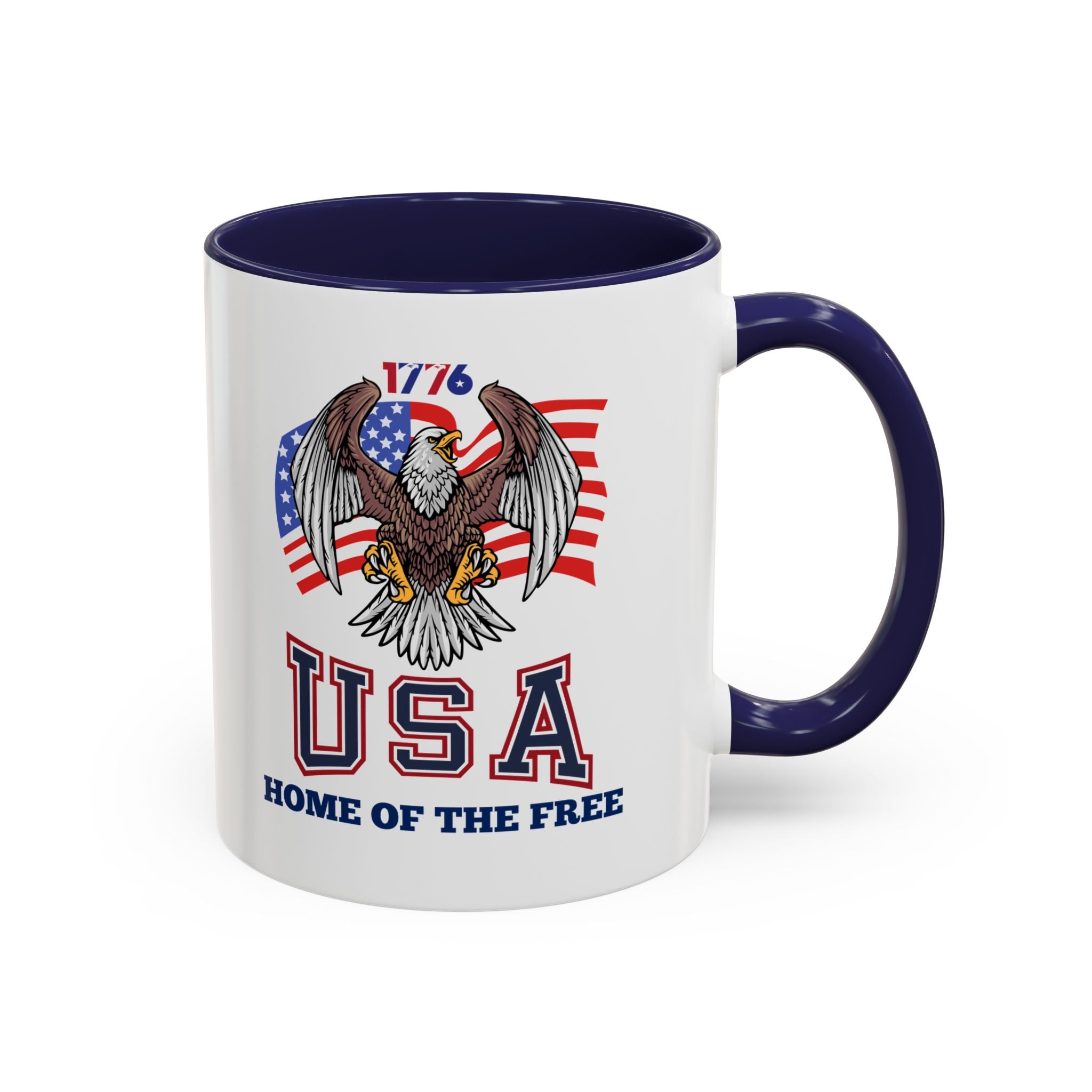 USA Eagle Coffee Mug — 'Home of the Free' Patriotic Accent Mug (11/15 oz)