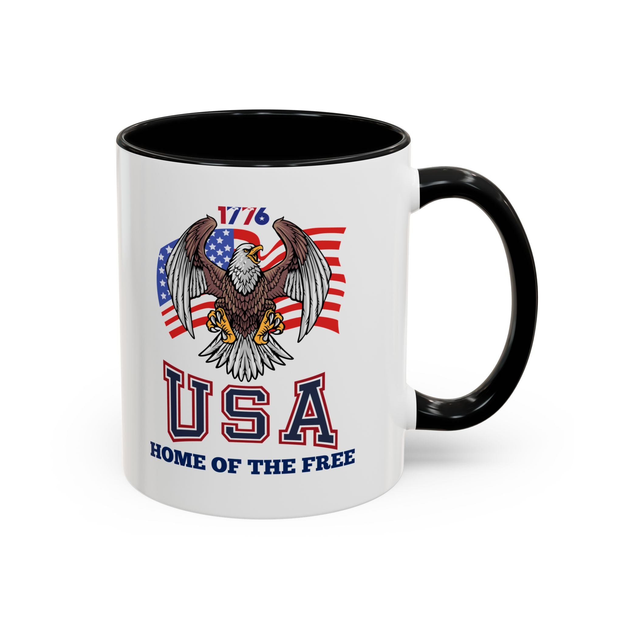 USA Eagle Coffee Mug — 'Home of the Free' Patriotic Accent Mug (11/15 oz)