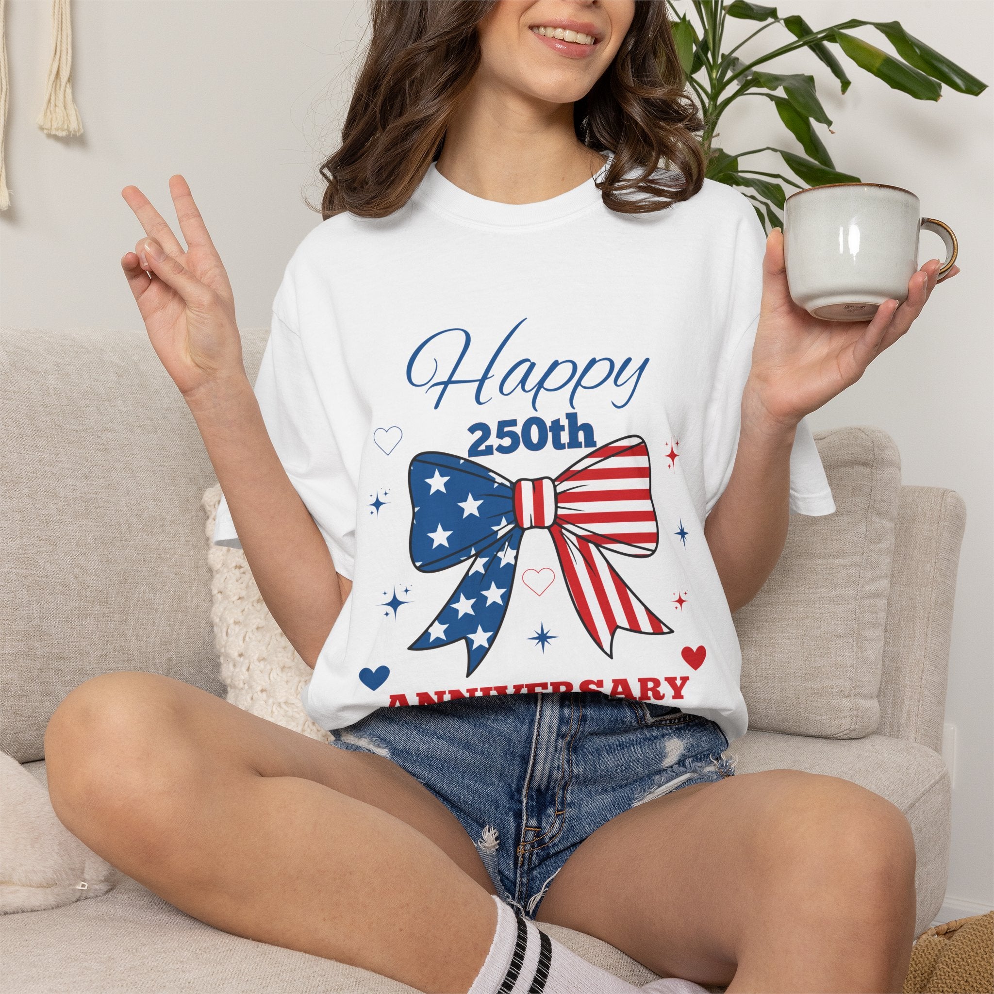 Happy 250th Anniversary Comfort Colors® T-Shirt | America 250 Patriotic Graphic Tee
