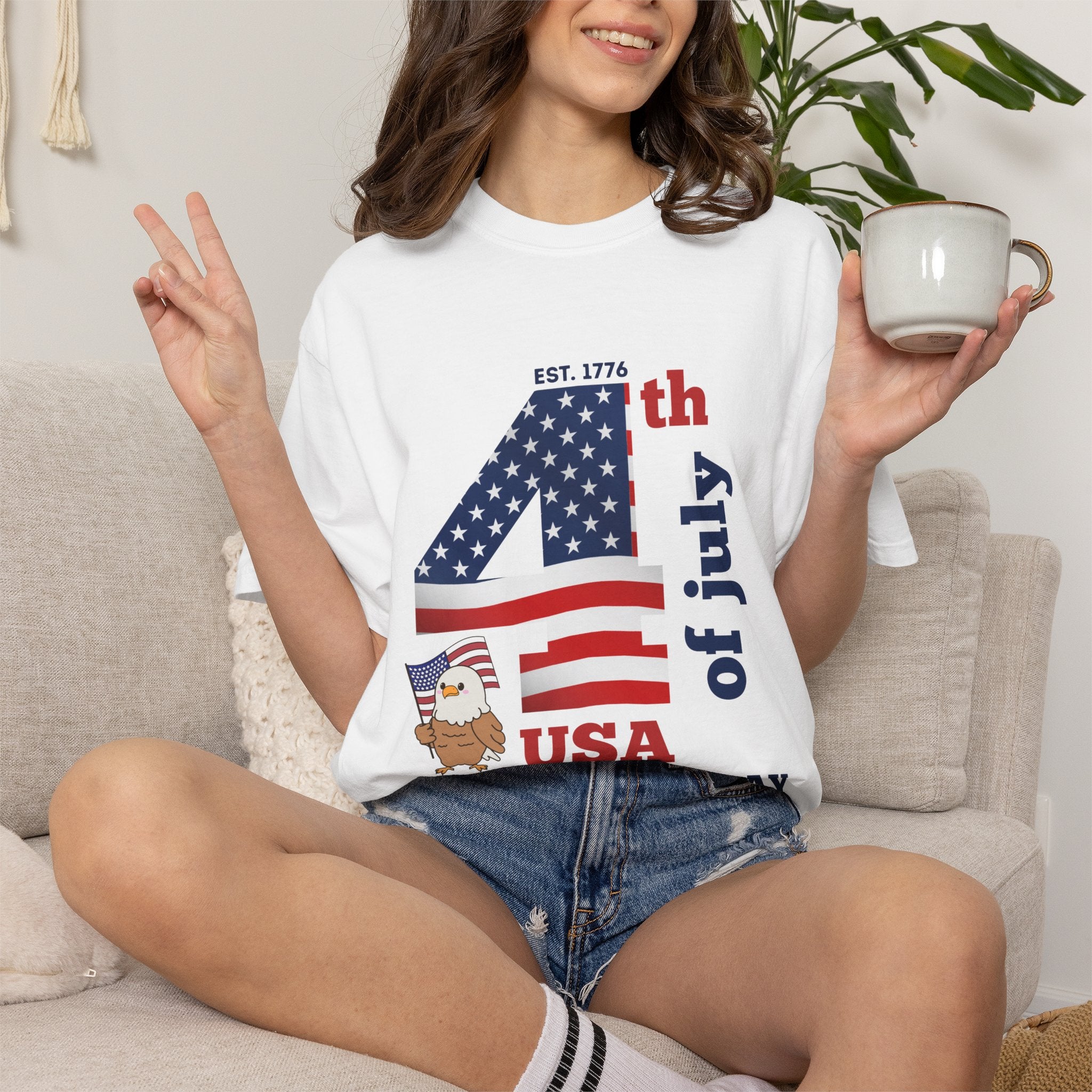 4th of July Patriotic T-Shirt | American Flag Independence Day Shirt | USA Freedom Graphic Tee