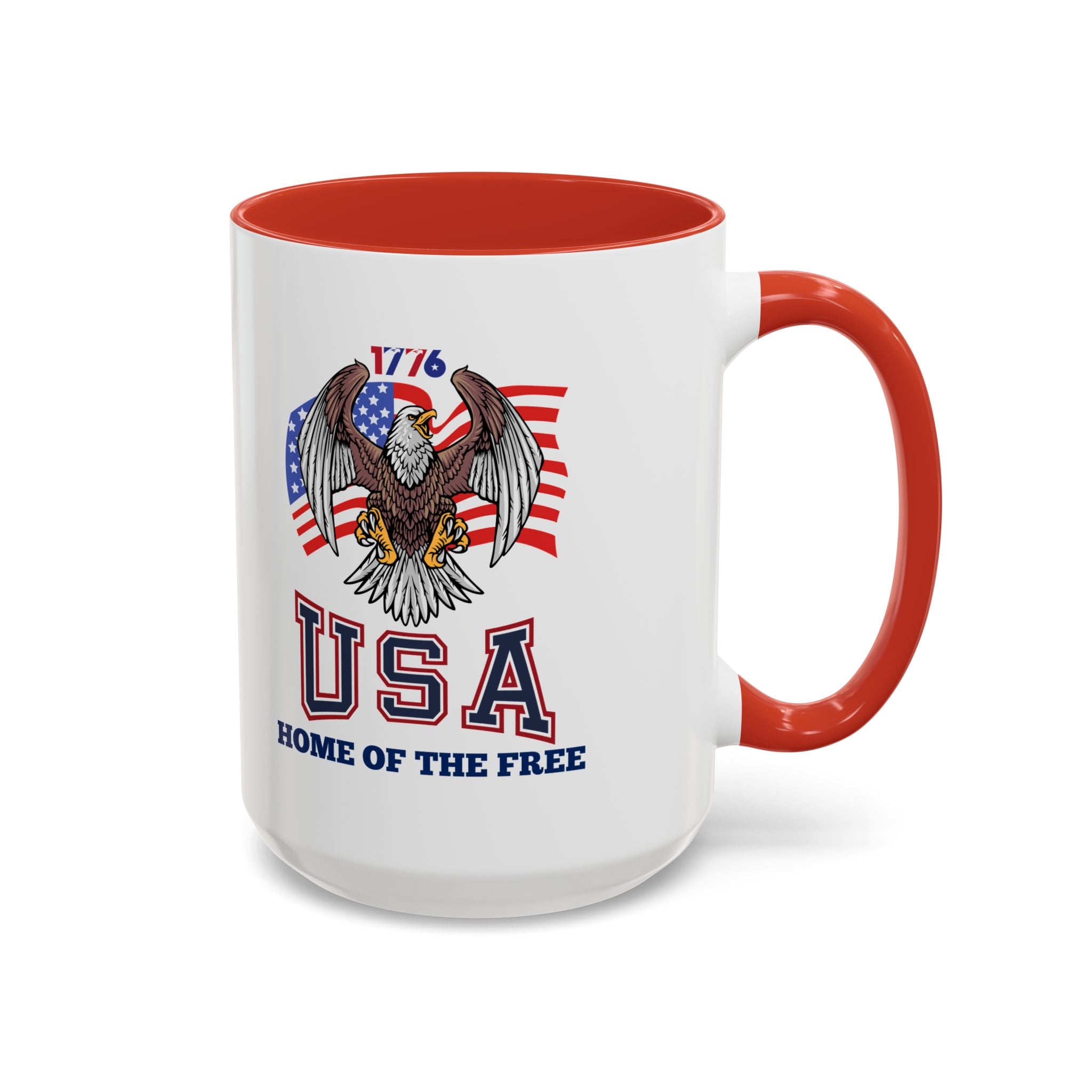 USA Eagle Coffee Mug — 'Home of the Free' Patriotic Accent Mug (11/15 oz)
