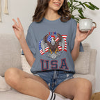 USA Home of the Free T-Shirt | Patriotic Eagle American Flag Independence Day Graphic Tee