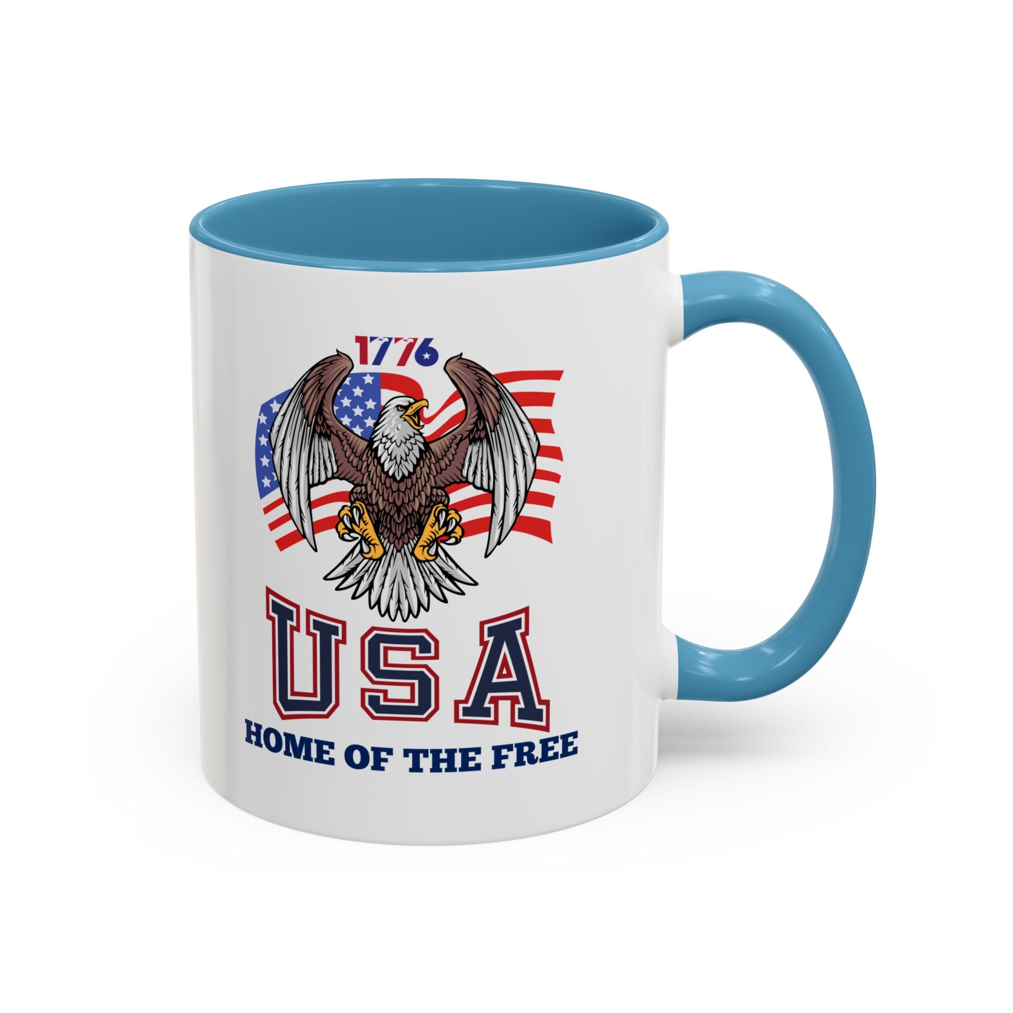 USA Eagle Coffee Mug — 'Home of the Free' Patriotic Accent Mug (11/15 oz)