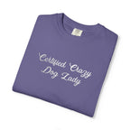 Certified Crazy Dog Lady Embroidered T-Shirt | Funny Dog Mom Tee