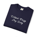 Certified Crazy Dog Lady Embroidered T-Shirt | Funny Dog Mom Tee