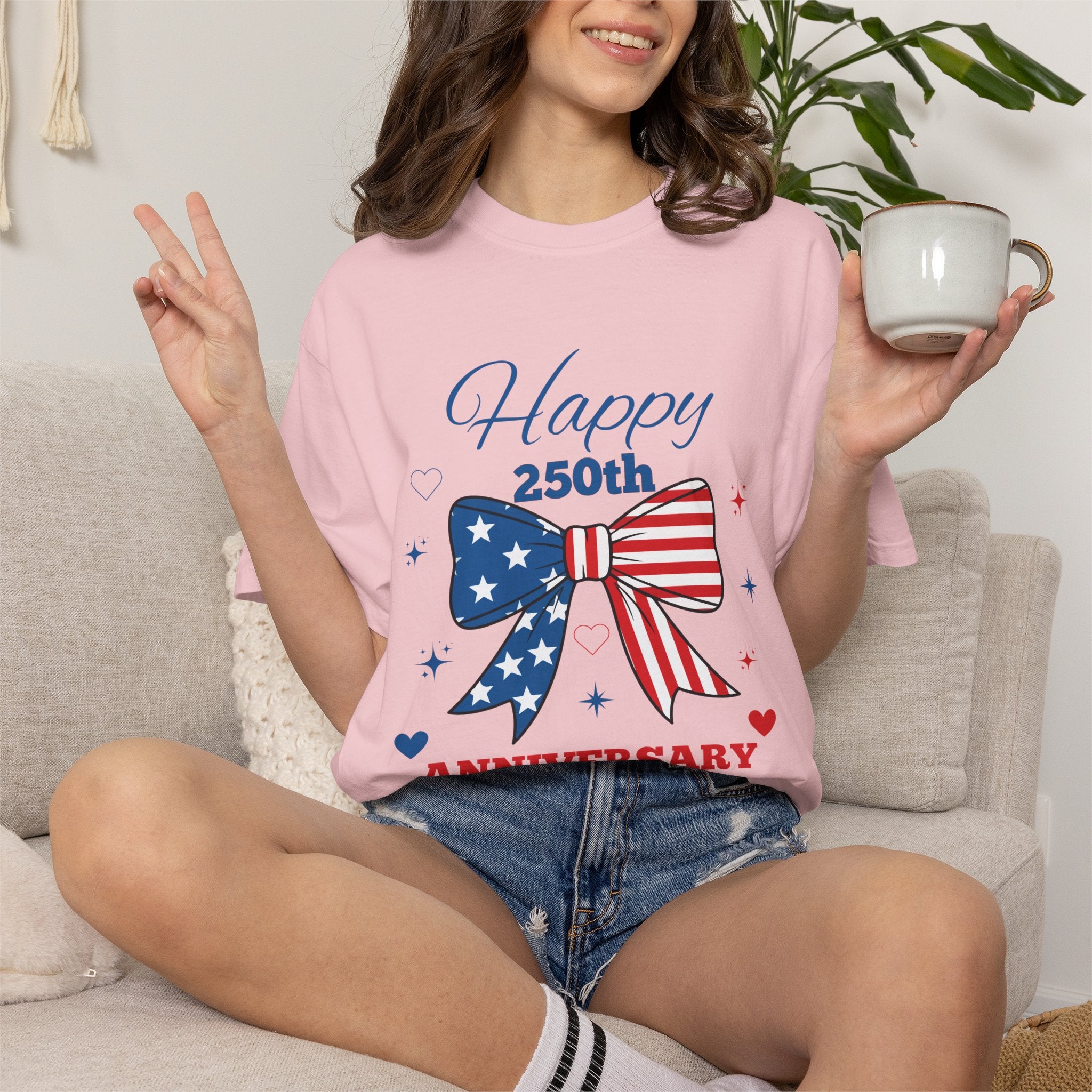 Happy 250th Anniversary Comfort Colors® T-Shirt | America 250 Patriotic Graphic Tee