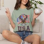 USA Home of the Free T-Shirt | Patriotic Eagle American Flag Independence Day Graphic Tee