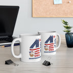 Independence Day Ceramic Mug — USA Flag & Eagle 4th of July Coffee Cup (11oz/15oz)