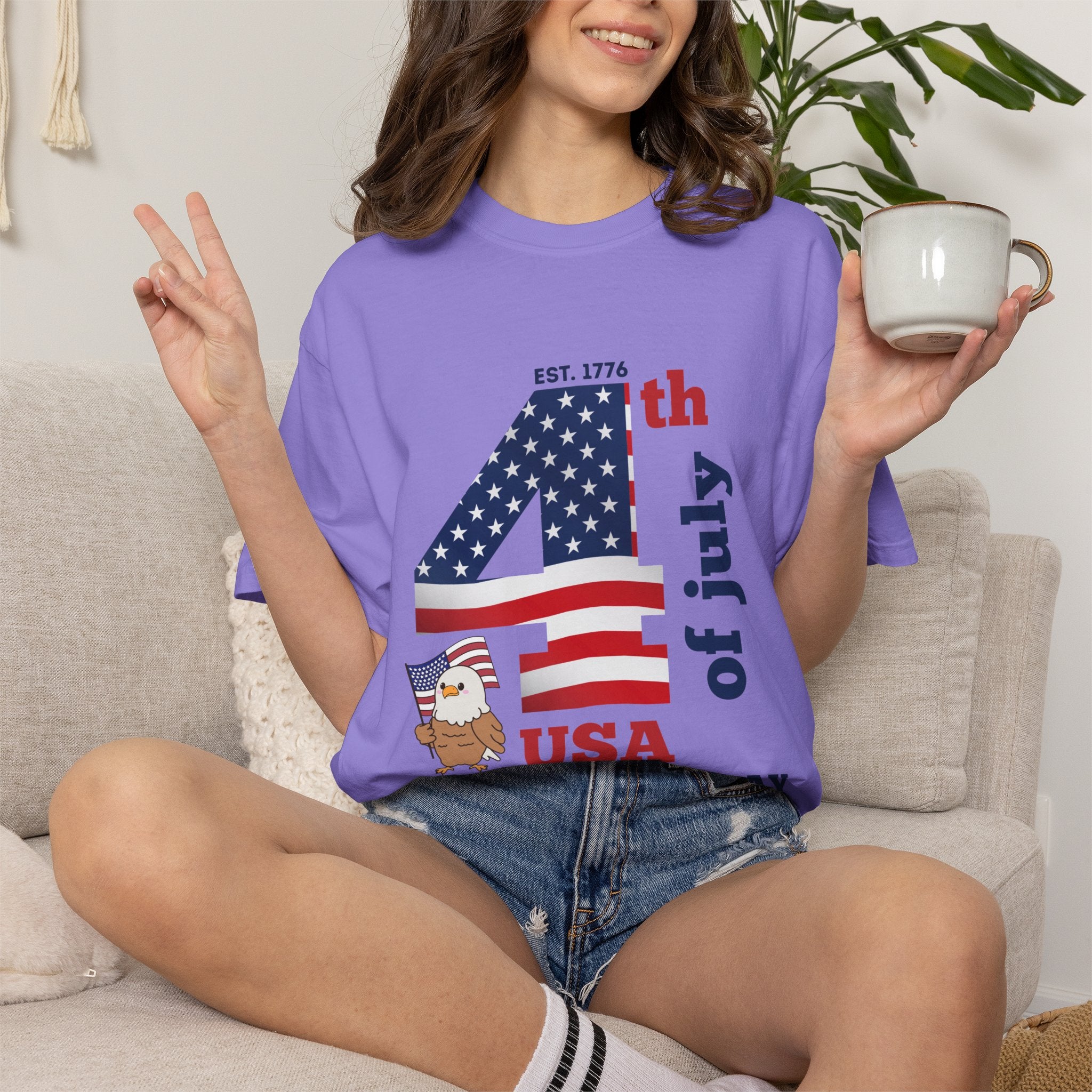 4th of July Patriotic T-Shirt | American Flag Independence Day Shirt | USA Freedom Graphic Tee