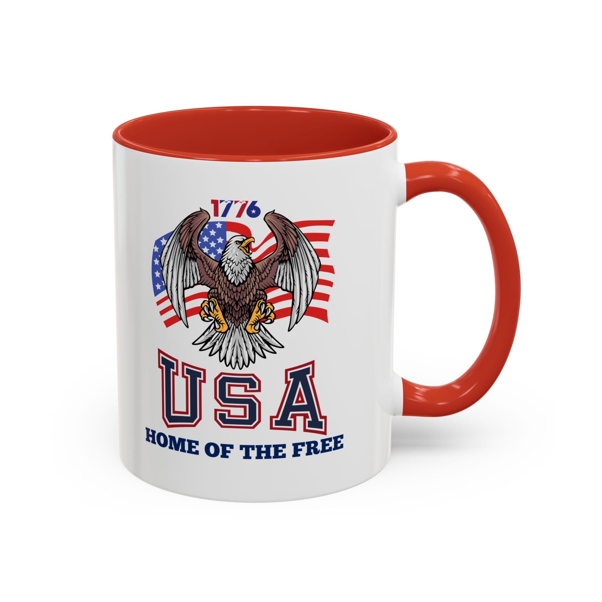 USA Eagle Coffee Mug — 'Home of the Free' Patriotic Accent Mug (11/15 oz)