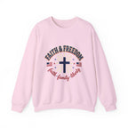 Faith & Freedom cross sweatshirt | Patriotic, faith-based July 4th vintage Americana