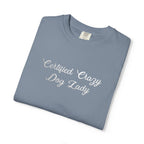 Certified Crazy Dog Lady Embroidered T-Shirt | Funny Dog Mom Tee