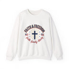 Faith & Freedom cross sweatshirt | Patriotic, faith-based July 4th vintage Americana