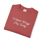 Certified Crazy Dog Lady Embroidered T-Shirt | Funny Dog Mom Tee