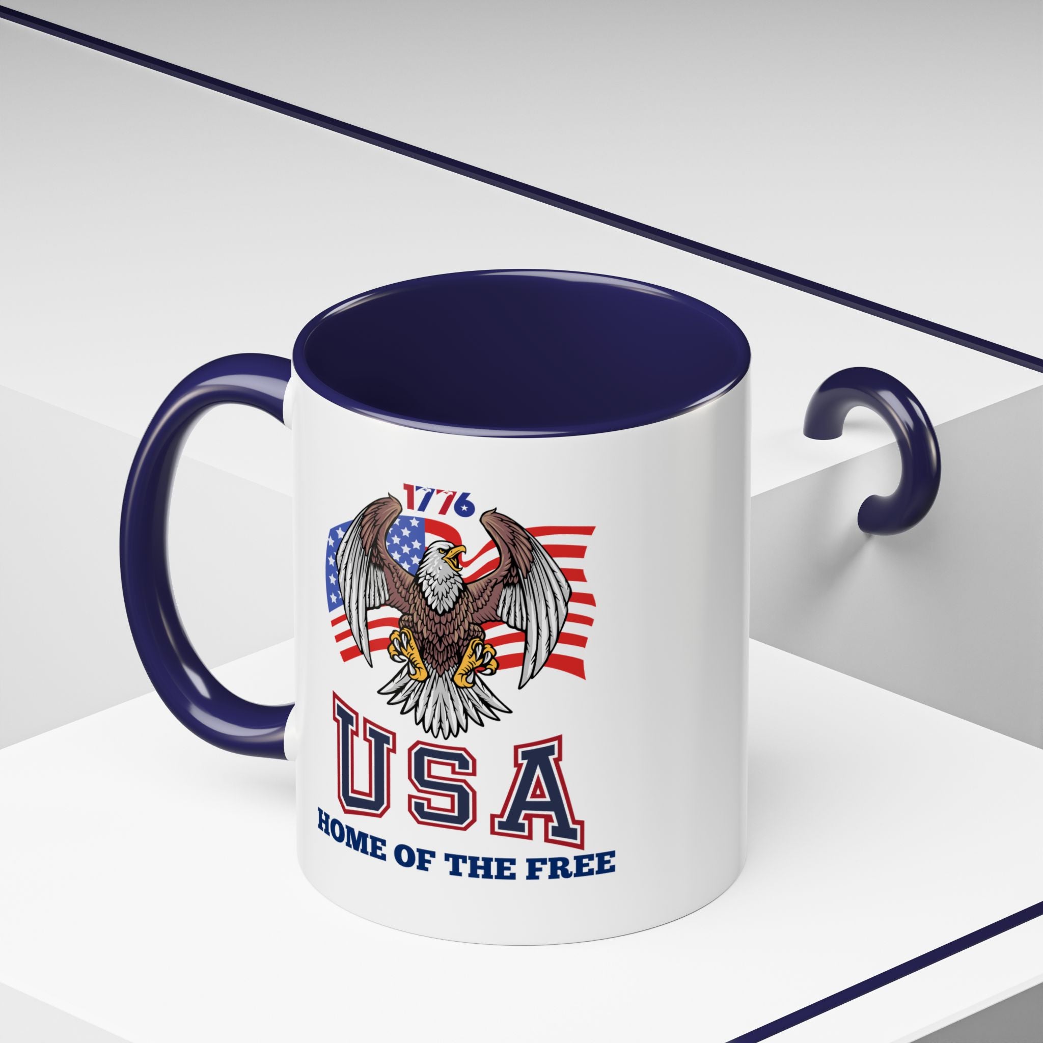 USA Eagle Coffee Mug — 'Home of the Free' Patriotic Accent Mug (11/15 oz)
