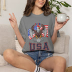 USA Home of the Free T-Shirt | Patriotic Eagle American Flag Independence Day Graphic Tee