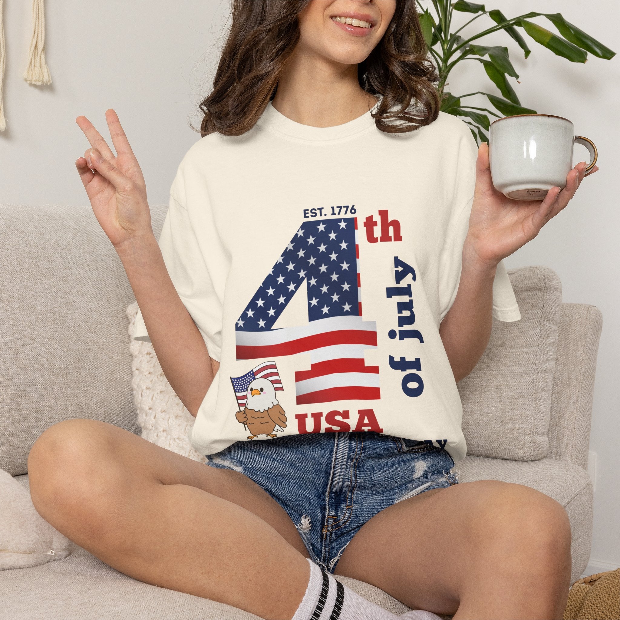 4th of July Patriotic T-Shirt | American Flag Independence Day Shirt | USA Freedom Graphic Tee