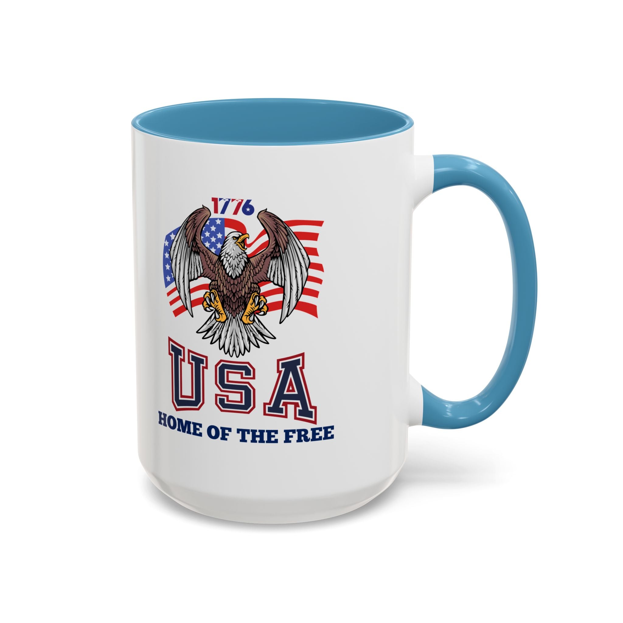 USA Eagle Coffee Mug — 'Home of the Free' Patriotic Accent Mug (11/15 oz)