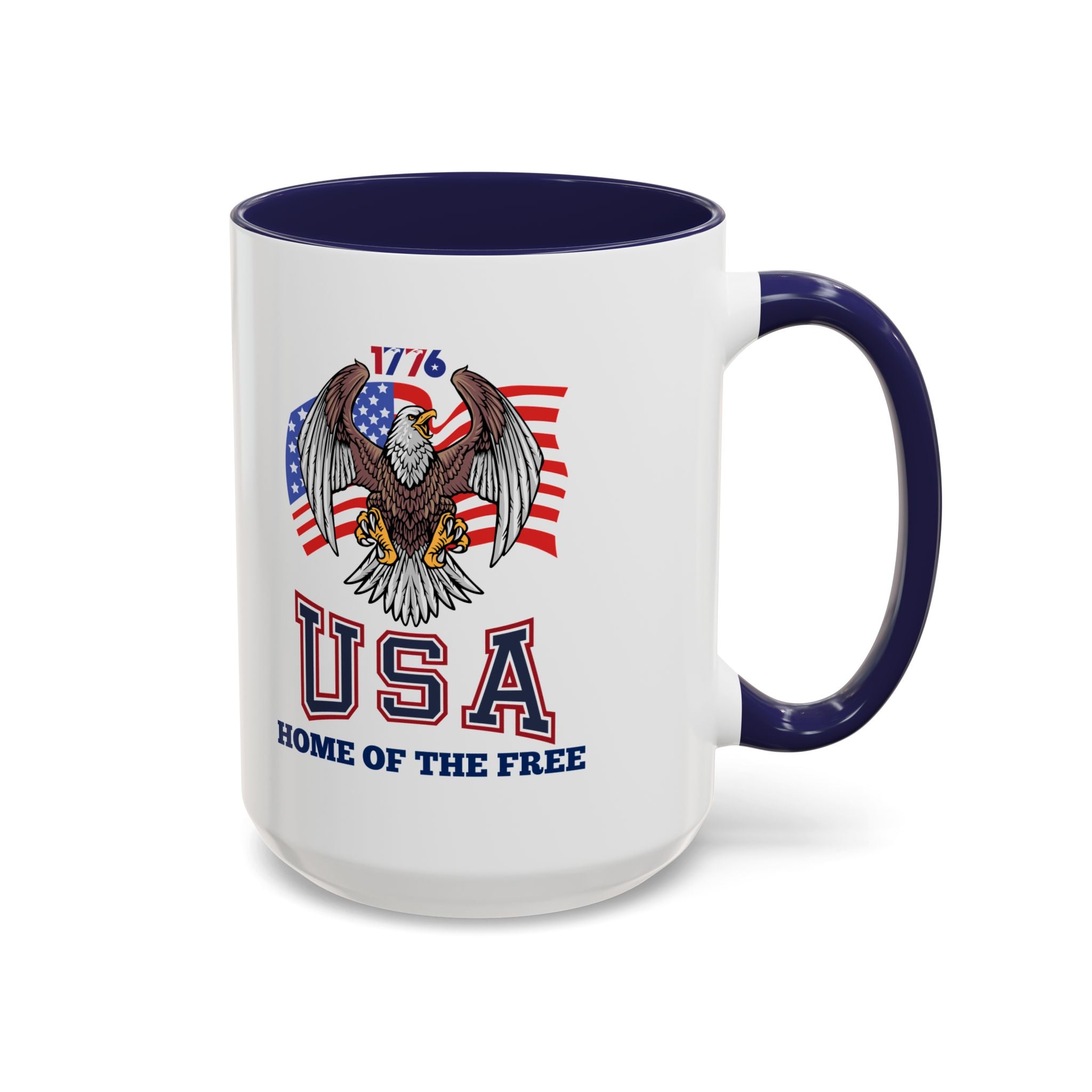 USA Eagle Coffee Mug — 'Home of the Free' Patriotic Accent Mug (11/15 oz)