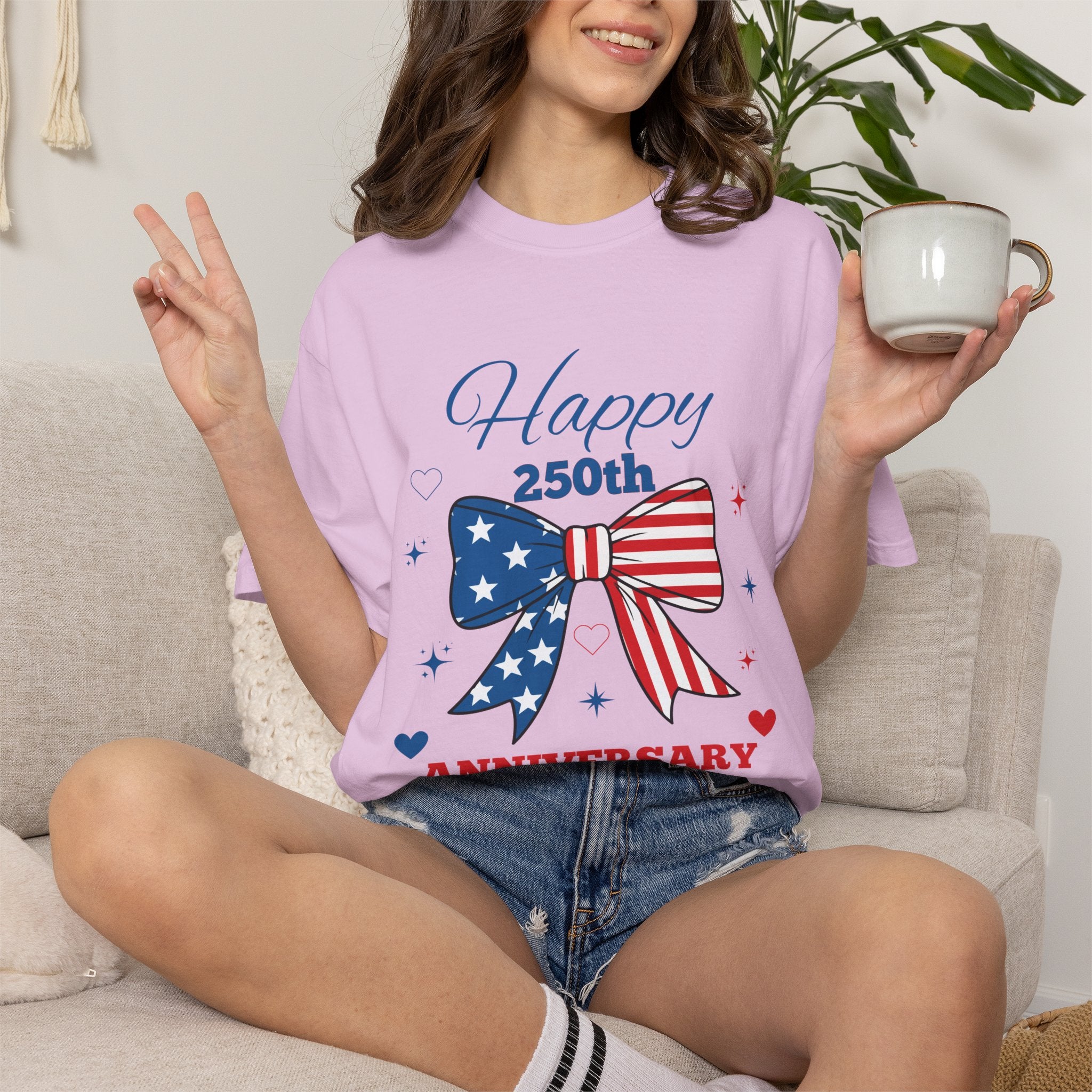 Happy 250th Anniversary Comfort Colors® T-Shirt | America 250 Patriotic Graphic Tee