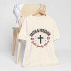 Faith & Freedom Cross Tee | Patriotic, Faith-Based July 4th Vintage Americana