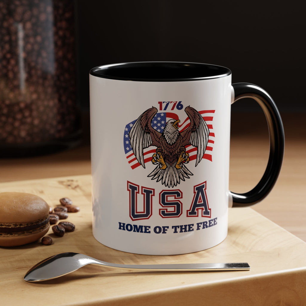 USA Eagle Coffee Mug — 'Home of the Free' Patriotic Accent Mug (11/15 oz)