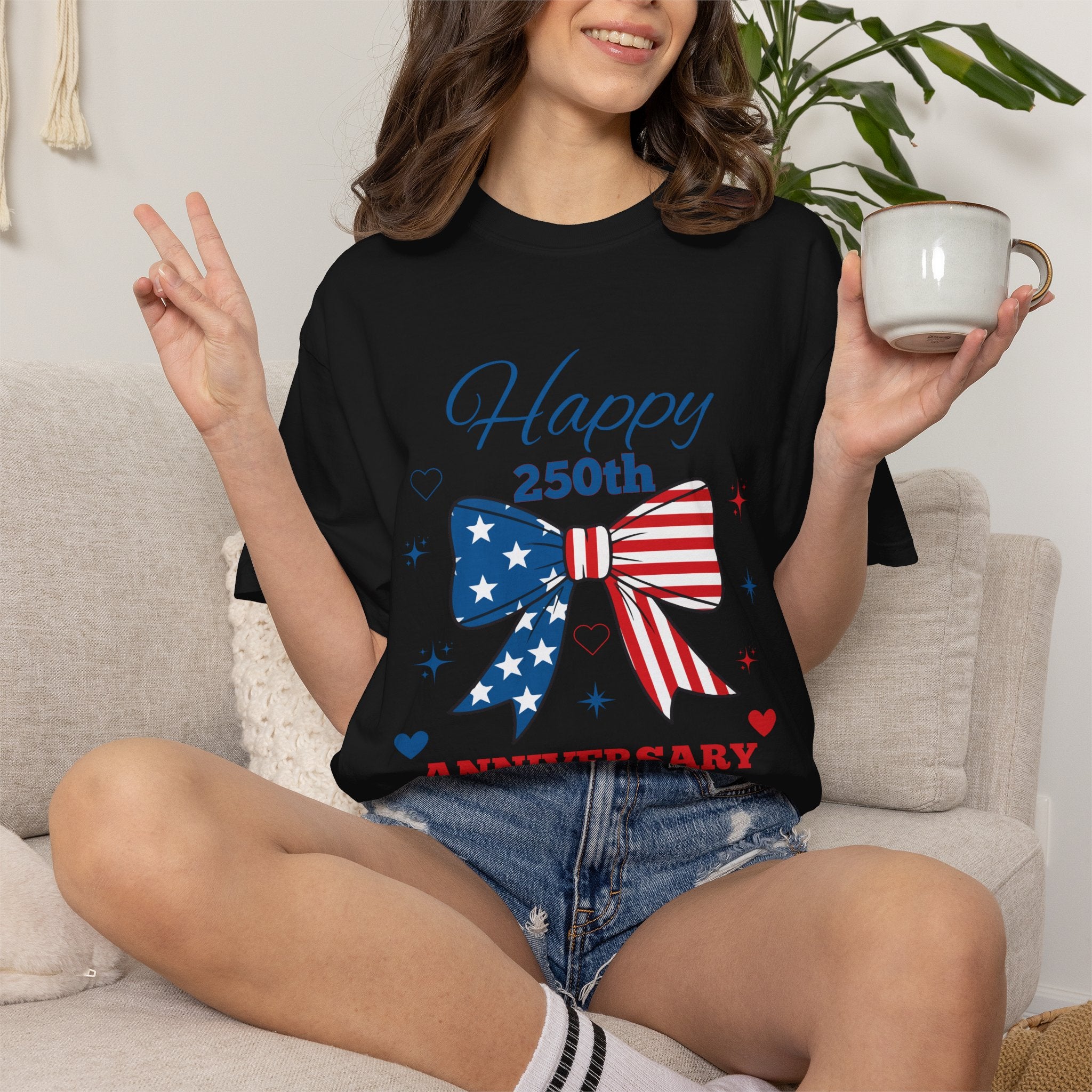 Happy 250th Anniversary Comfort Colors® T-Shirt | America 250 Patriotic Graphic Tee