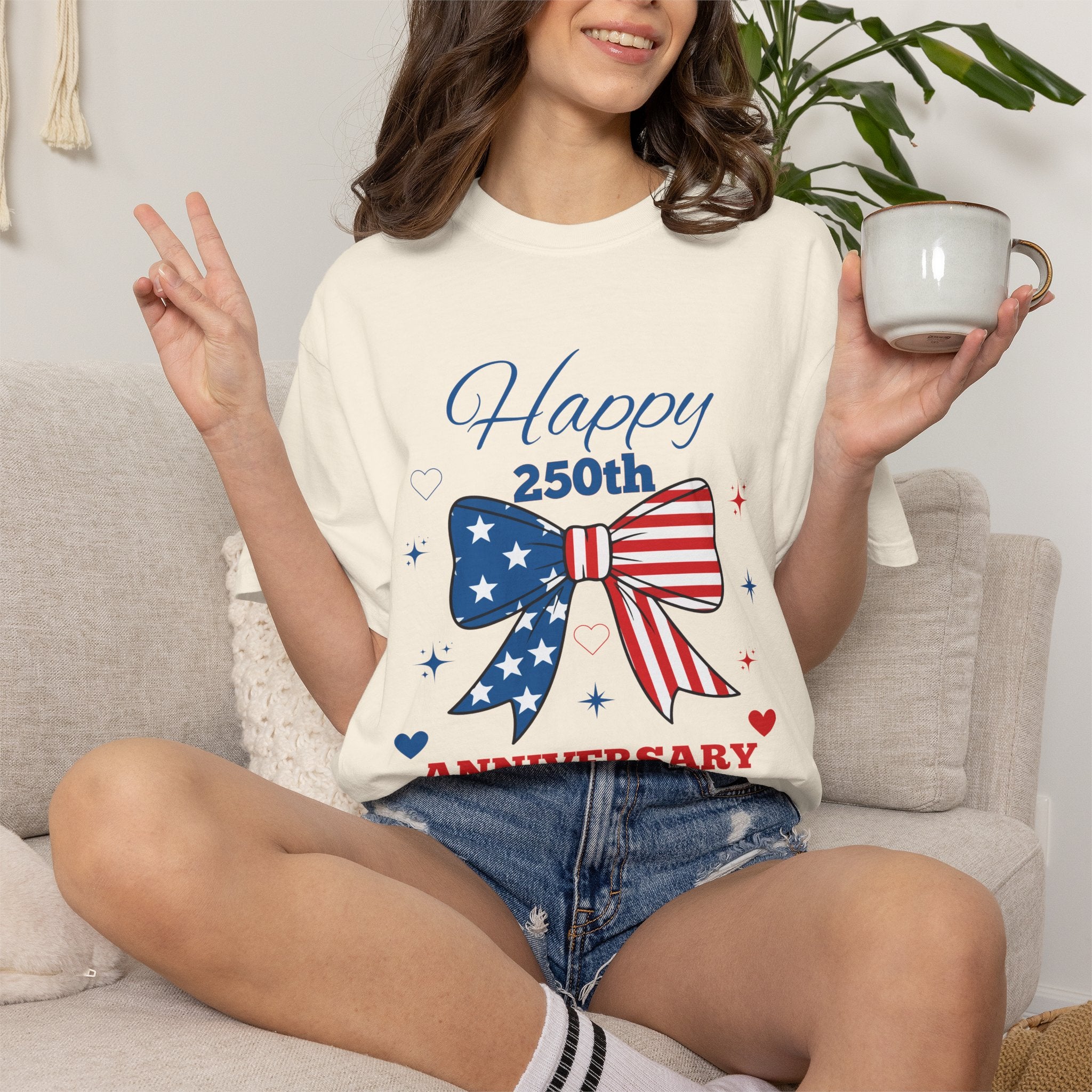 Happy 250th Anniversary Comfort Colors® T-Shirt | America 250 Patriotic Graphic Tee