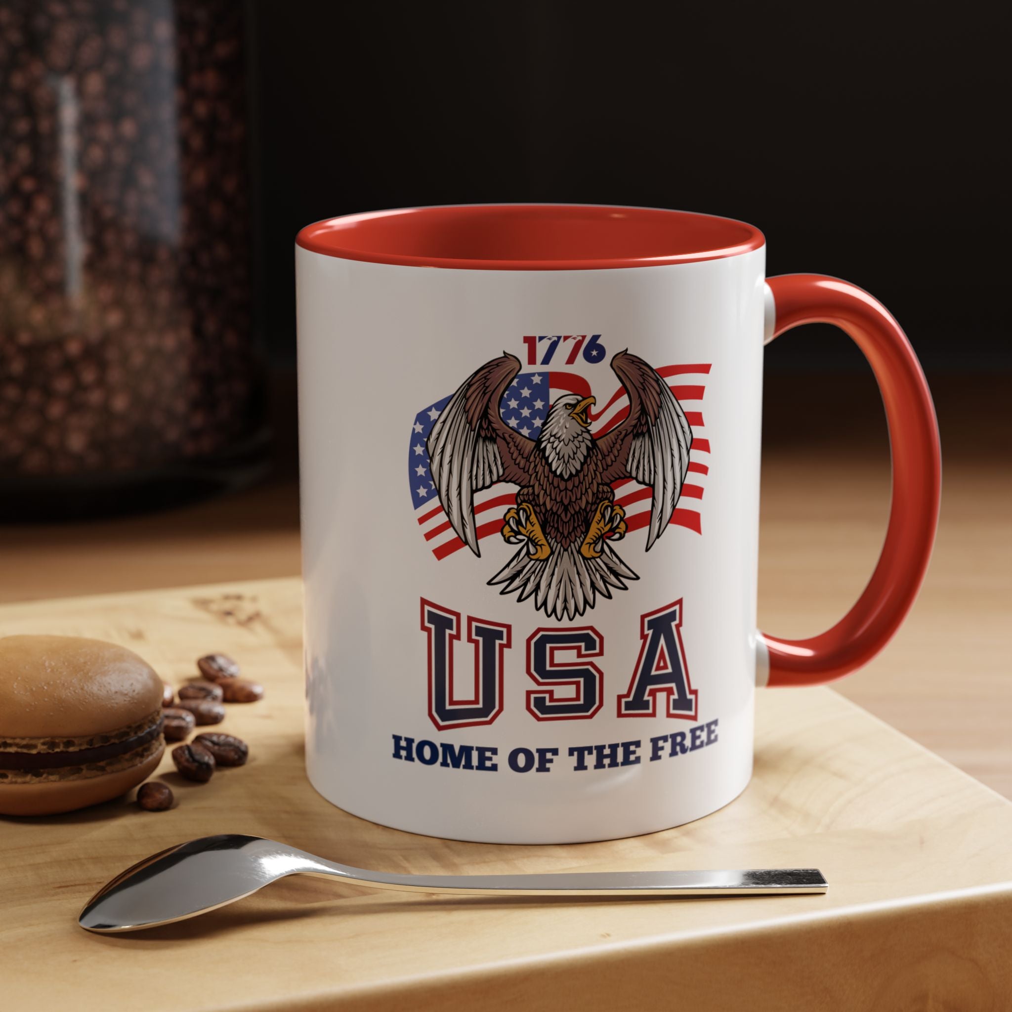 USA Eagle Coffee Mug — 'Home of the Free' Patriotic Accent Mug (11/15 oz)