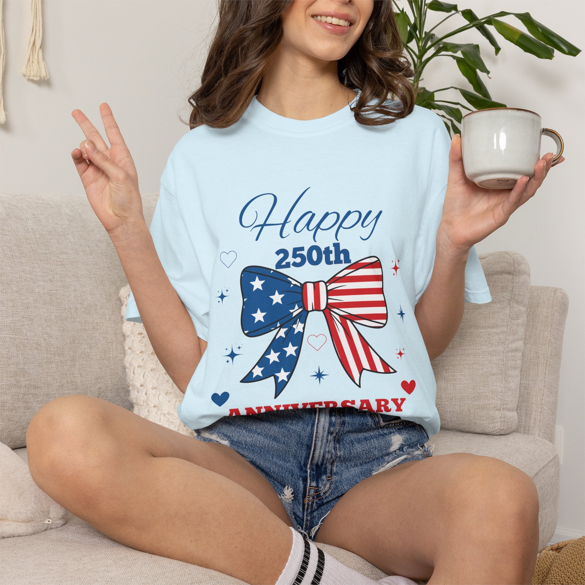 Happy 250th Anniversary Comfort Colors® T-Shirt | America 250 Patriotic Graphic Tee