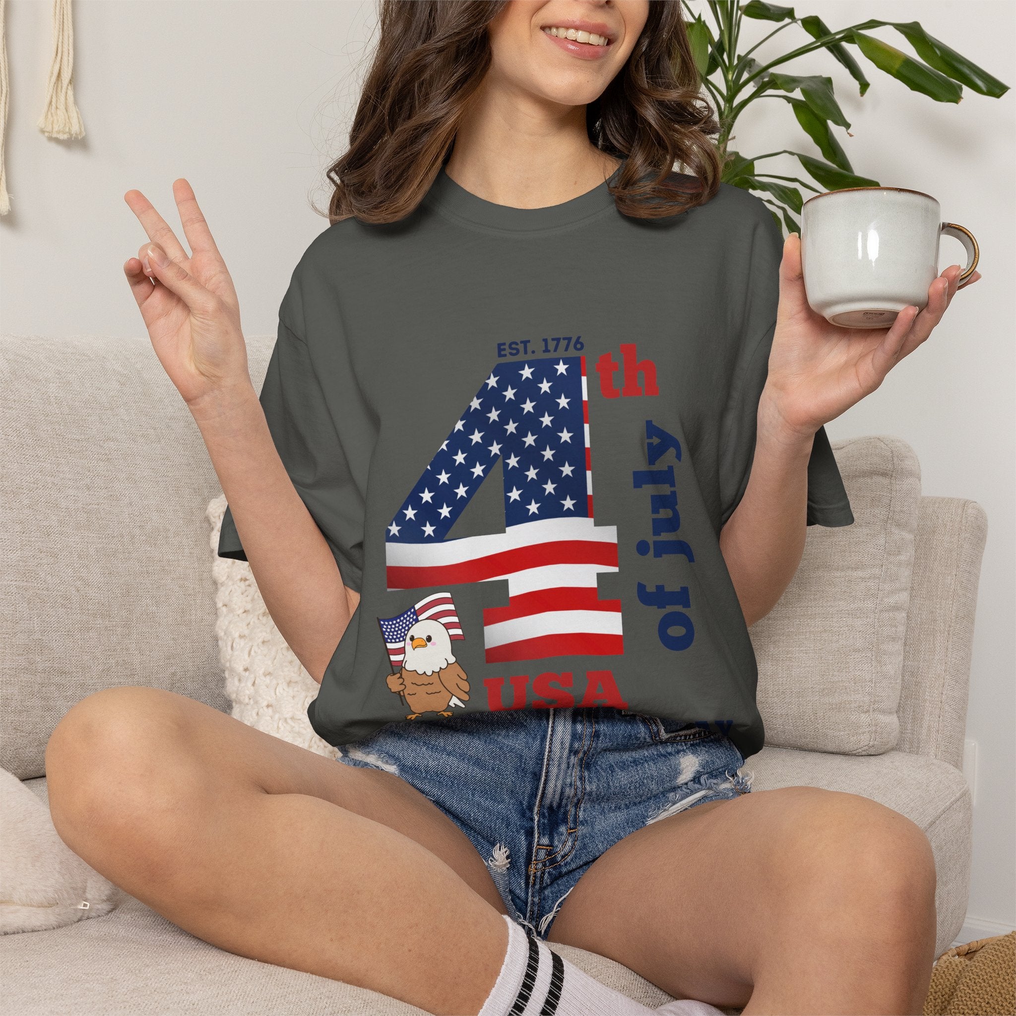 4th of July Patriotic T-Shirt | American Flag Independence Day Shirt | USA Freedom Graphic Tee