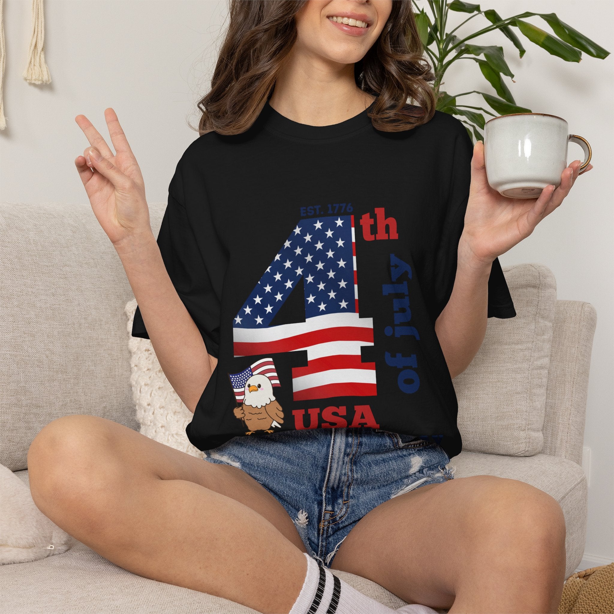 4th of July Patriotic T-Shirt | American Flag Independence Day Shirt | USA Freedom Graphic Tee
