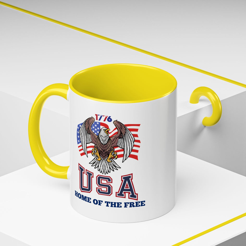 USA Eagle Coffee Mug — 'Home of the Free' Patriotic Accent Mug (11/15 oz)