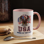 USA Eagle Coffee Mug — 'Home of the Free' Patriotic Accent Mug (11/15 oz)