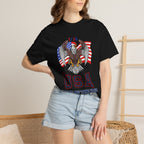USA Home of the Free T-Shirt | Patriotic Eagle American Flag Independence Day Graphic Tee