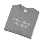 Certified Crazy Dog Lady Embroidered T-Shirt | Funny Dog Mom Tee