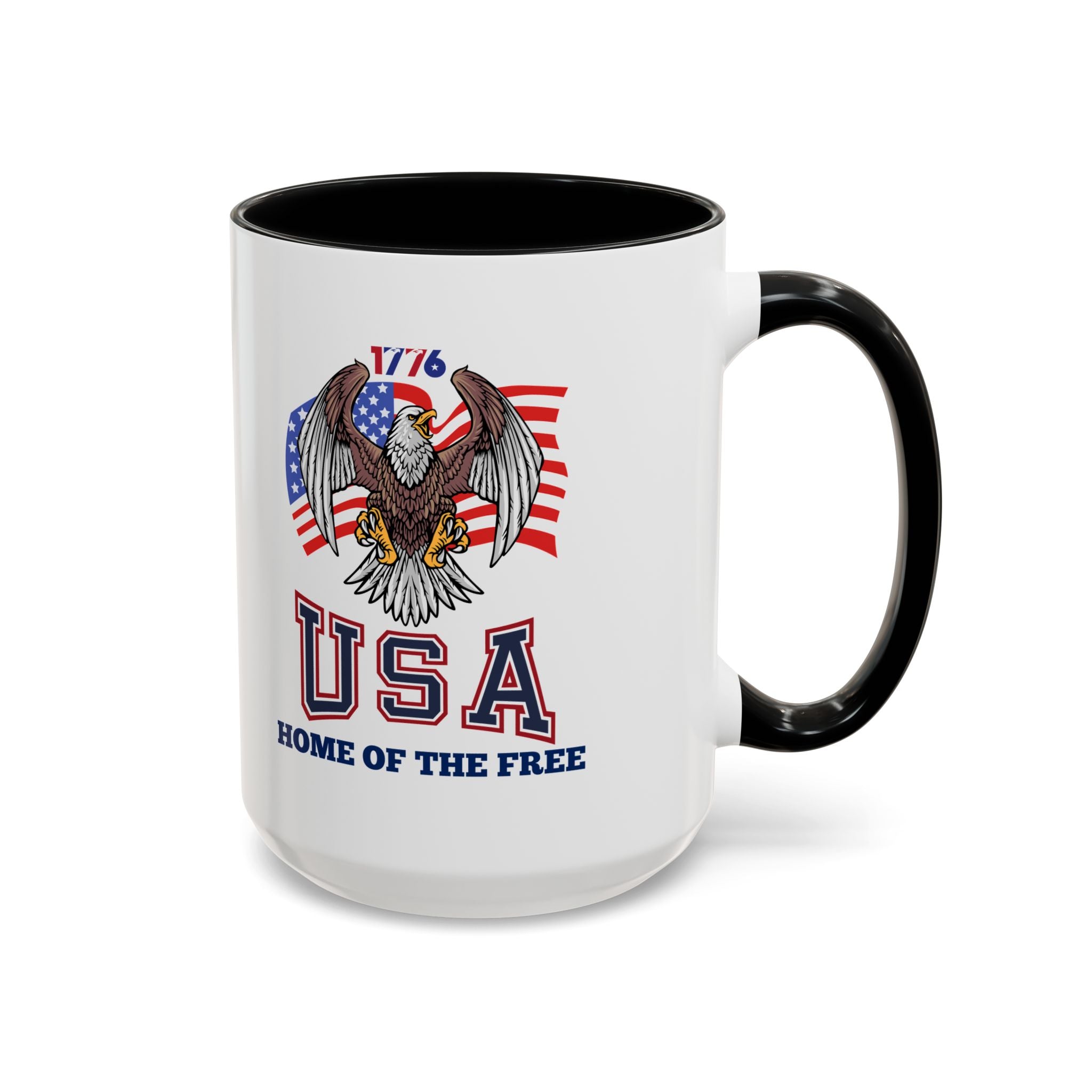 USA Eagle Coffee Mug — 'Home of the Free' Patriotic Accent Mug (11/15 oz)