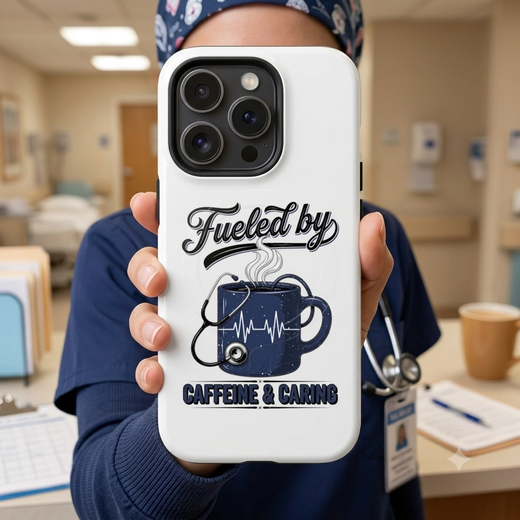 Phone Case — "Fueled by Caffeine & Caring" Protective Tough Magnetic Case