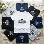 Customize King &amp; Queen Matching T-Shirt Design | Canva Editable Template