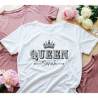 Customize King &amp; Queen Matching T-Shirt Design | Canva Editable Template
