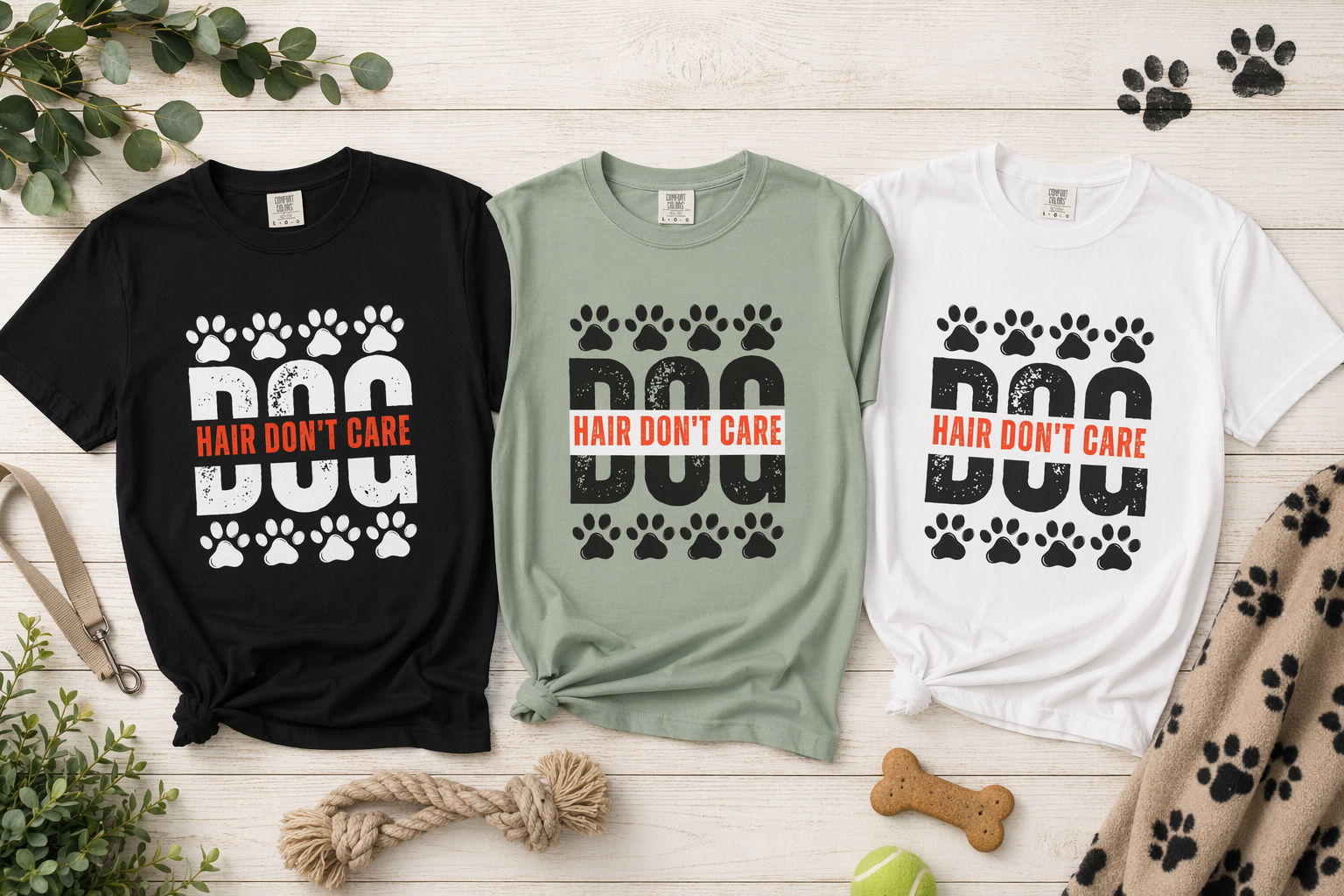 Dog Hair Don’t Care T-Shirt Design | Funny Dog Mom Shirt PNG SVG